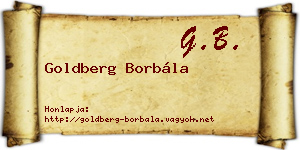 Goldberg Borbála névjegykártya